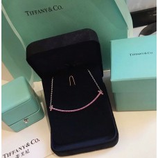 Голямо колие Tiffany Tiffany T с розови диаманти Swarovski и двойна T усмивка