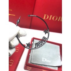Дамски обеци Dior JAdior Retro Black Metal Star Trimming с асиметрични халки и кристали