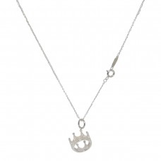 Сребърно колие Tiffany Crown Charm, женско, 18K бяло злато, HK 41CM