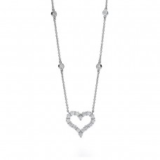 Дамска колие Tiffany Platinum Heart от сребро 925 с диаманти, Великобритания