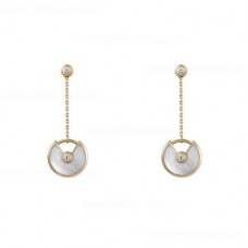 Обеци Cartier Amulette de Cartier с бели седефени диаманти