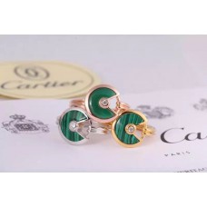 Пръстен Amulette de Cartier с малахитов диамант от жълто злато, бяло злато и розово злато