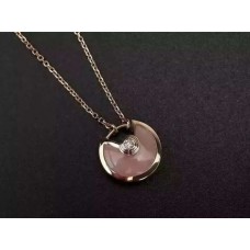 Колие Amulette de Cartier с розов опал и диаманти в жълто злато, бяло и розово злато