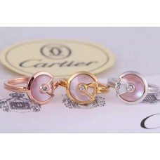 Пръстен Amulette de Cartier с розов опал и диамант от жълто злато, бяло злато и розово злато