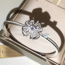 Гривна BVLGARI Fiorever от бяло злато с диаманти Pave