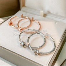 Обеци Bvlgari B.Zero1 от бяло злато/розово злато с диаманти AAA