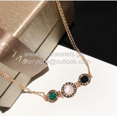 Колие с копчета Bvlgari BVLGARI с двойна верижка, имитация на розово злато