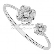 Гривна Bvlgari Fiorever от бяло злато с два централни диаманта и диаманти Pave с отстъпка