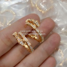 Обеци Bvlgari Serpenti Viper от розово злато с диаманти