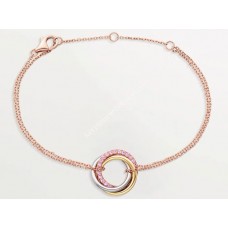 Гривна Cartier Trinity от бяло злато/жълт Бог с розови диаманти