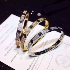 Гривна Cartier Love с диамантено покритие и черна керамика