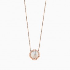 Сребърно колие Tiffany Double T Diamonds Circle Mother-Of-Seafe