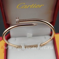 Гривна Cartier Juste Un Clou с диаманти от розово злато