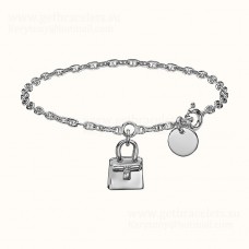 Гривна Hermes Birkin в сребрист цвят, разпродажба в САЩ