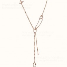 Колие Hermes Chaine DAncre Punk Lariat, розово злато/сребро