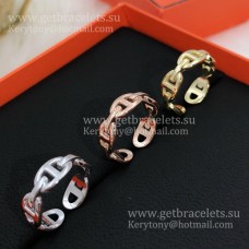 Пръстен Hermes Chaine DAncre Enchainee в бяло злато/розово злато/жълто злато