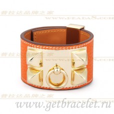 Гривна Hermes Collier de Chien Orange със злато