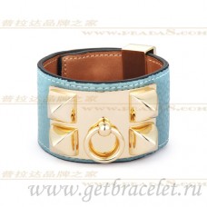 Гривна Hermes Collier de Chien синя със злато