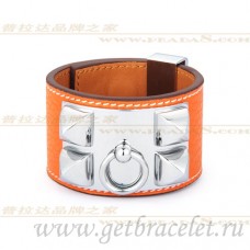 Гривна Hermes Collier de Chien Orange със сребро
