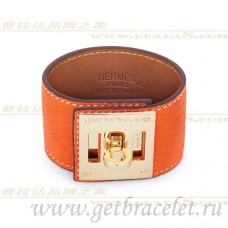 Гривна Hermes Kelly Dog Orange със злато
