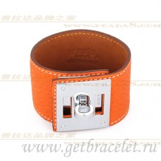 Гривна Hermes Kelly Dog Orange със сребро