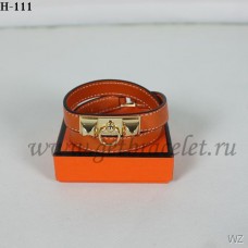 Гривна Hermes Rivale Double Wrap Orange Gold