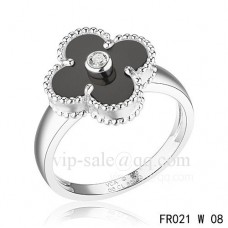 Пръстен Van Cleef Alhambra от бяло злато с оникс