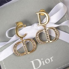Висулка с лого на CD от Christian Dior, античен месинг, метал, женски диаманти, висящи обеци...