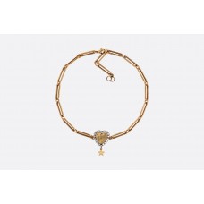 Очарователна висулка Dior LAmour Avenir със сърцевиден мотив и диаманти, дамска, месингова