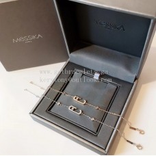 Гривна Messika за късмет с 1 диамант, розово злато и бяло злато