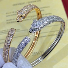 Гривна Panthere de Cartier Оникс и изумруди с диаманти Жълто злато/Розово злато/Бяло злато