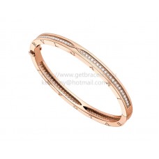 Гривна Bvlgari B.zero1 Bangle от розово злато с диаманти Pave
