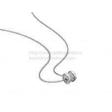 Колие Bvlgari B.zero1 от бяло злато с диаманти Pave