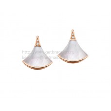 Обеци Bvlgari DIVAS Dream от розово злато с перлени и диаманти Pave