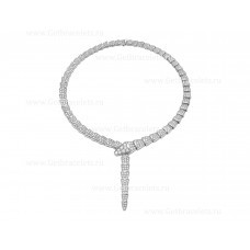 Колие Bvlgari Serpenti от 18-каратово бяло злато с диаманти с пълно покритие