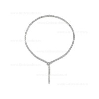 Тънко колие Bvlgari Serpenti Viper от 18-каратово бяло злато с диаманти с пълно покритие