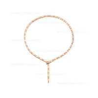 Тънко колие Bvlgari Serpenti Viper от 18-каратово розово злато с диаманти с пълно покритие