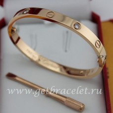 Гривна Cartier Love за мъже и жени от розово злато с 4 диаманта