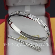 Гривна Cartier Love от бяло злато с диаманти