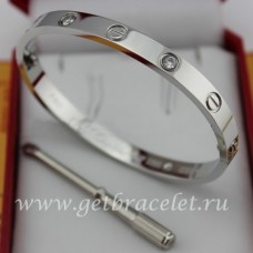  Гривна Cartier Love от бяло злато за мъже и жени с 4 диаманта