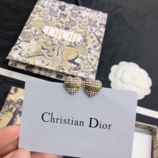 Обеци Christian Dior с форма на сърце J??Adior от месинг с диаманти и павирани форми, дамски бижута