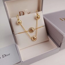 Комплект бижута Christian Dior Rose Des Vents от 18-каратово жълто злато и бяло MOP Lucy Star - обеци/колие/гривна