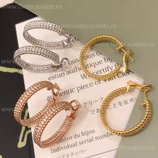 Обеци Van Cleef Arpels Perlee с 1 ред диаманти