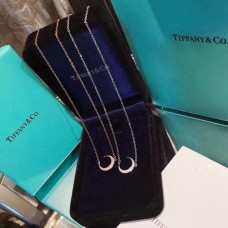 Висулка Tiffany Crescent с паважни кристали, верижка, сребро/розово злато
