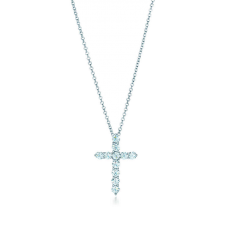 Висулка Тифани с диаманти, сребърна верижка, парти бижута за жени