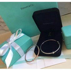 Гривна Tiffany Fleur de Lis Lilaceae с диаманти, сребро/розово злато