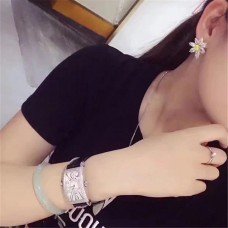 Обеци Тифани с флорална форма, жълти и бели кристали, дамски бижута