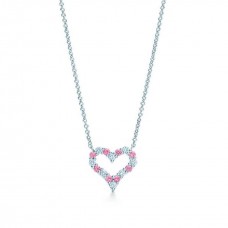 Колие с висулка Tiffany Heart, розови сапфири и диаманти