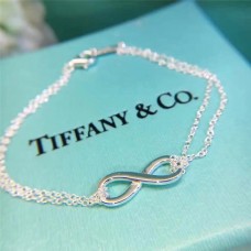 Гривна Tiffany Infinity с двойни верижки, висулка със символ на безкрайността, сребро 925, преглед за жени, САЩ
