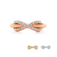 Пръстен Tiffany Infinity от розово злато, модерни бижута от Америка